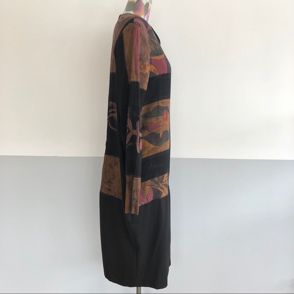 🍸 VINTAGE 80s Abstract Print Dress - Picture 3 of 7